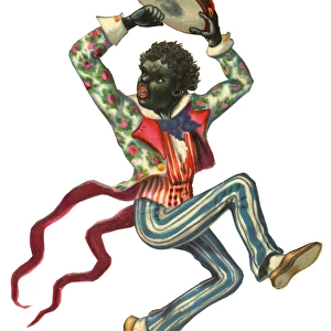 Victorian scrap - black dancer with tambourine