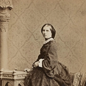 Victorian woman in a crinoline dress