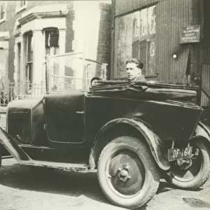 Vintage Fishtail Sports Car, Unknown Garage, Britain. Date: 1930s