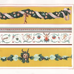 Wall paintings of foliage, fruit, festoons, cupids and Pan
