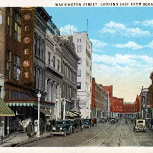 Washington Street, looking east from Square, New Castle, PA