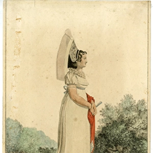 Woman in a Georgian style dress