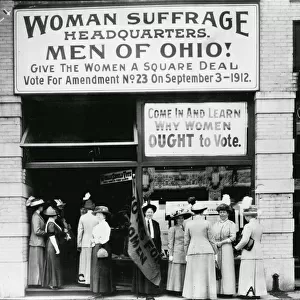 Woman suffrage headquarters in Upper Euclid Avenue, Clevelan