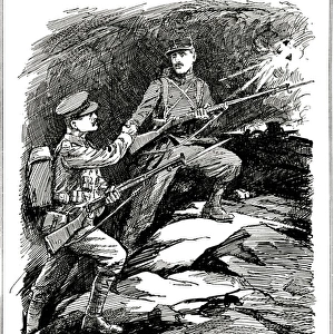WW1 - Cartoon - Britain joins her allies