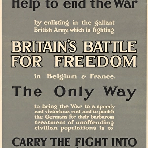 WW1 Recruitment Poster -- Help to end the War