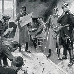 WW1 - Scene at a German HQ - Moving flags on a map