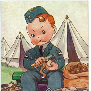 WW2 era - Comic Postcard - For Evermore