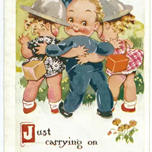 WW2 era - Comic Postcard - Just Carrying