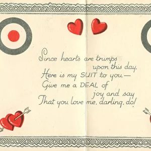 WW2 Valentines Card Interior, King Of Hearts
