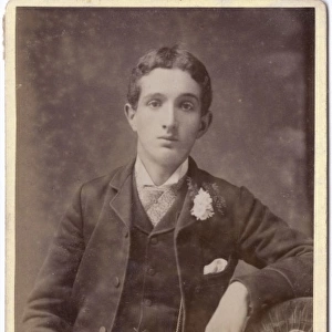 Young Victorian man with flower in buttonhole