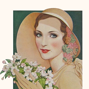 A young woman with a bouquet