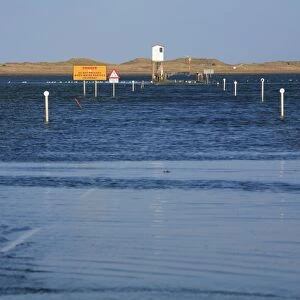 Holy Island Causeway - at high tide, Lindisfarne National Nature Reserve, Northumberland, England