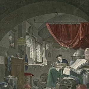 Alchemist at work, 19th century