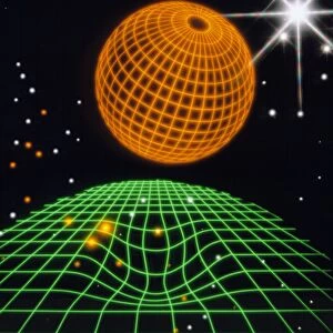 Artwork illustrating the concept of warped space