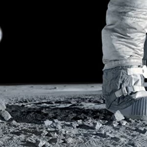 Astronaut walking on the Moon