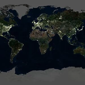 Whole Earth at night, satellite image