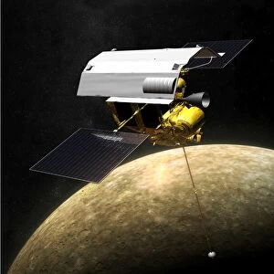 Messenger spacecraft at Mercury