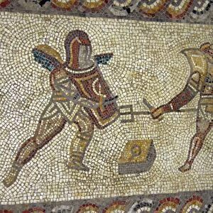 Roman mosaic of gladiators