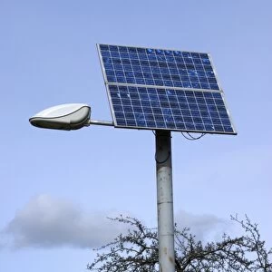 Solar powered street light, UK