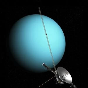 Voyager 2 and Uranus, artwork C017 / 7378