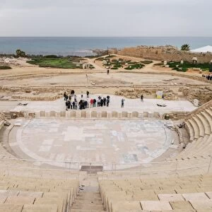 The ancient Roman amphitheatre in Caesarea, Israel, Middle East