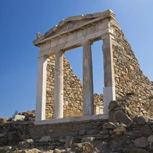 Archaeological remains of the Temple of Isis, Delos, UNESCO World Heritage Site, Cyclades Islands