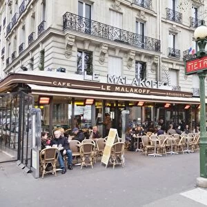Art nouveau entrance to the Metro Station at Cafe Kleber, Trocadero, Paris, Ile de France, France, Europe