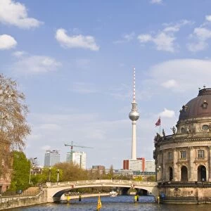 The Bode Museum, Museum Insel, UNESCO World Heritage Site, with the TV Tower in the background