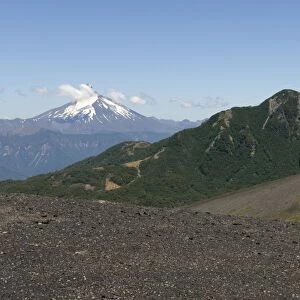 Cerro Puntiagudo and Volcan Osorno, seen from Volcan Casablanca, Antillanca, Puyehue National Park, Lakes District, southern Chile, South America