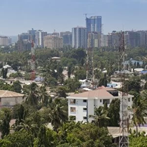 City skyline from suburbs, Dar es Salaam, Tanzania, East Africa, Africa