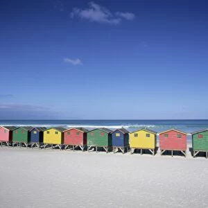 Colourful beach huts in Muizenberg