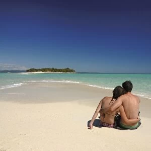 Couple enjoying their honeymoon on the very remote island of Nosy Iranja