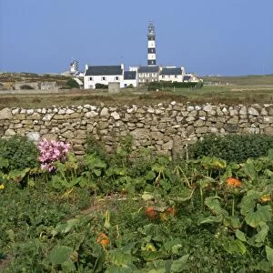 Creac h lighthouse, Ouessant Island, Finistere, Brittany, France, Europe