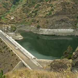 Dam near Hermigua, La Gomera, Canary Islands, Spain, Atlantic, Europe