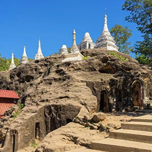 Exterior of Hpo Win Daung Caves (Phowintaung Caves), Monywa, Myanmar (Burma), Asia