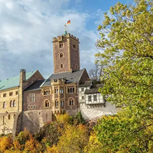Exterior view of Wartburg Castle whose foundation was laid in 1067, UNESCO World Heritage Site, Eisenach, Thuringia, Germany, Europe