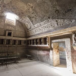 Forum Baths detail, Roman ruins of Pompeii, UNESCO World Heritage Site, Campania