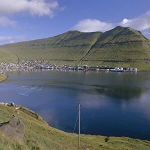 Fuglafjordur, under Borgin hill, 571 m, Esturoy Island, Faroe Islands (Faroes)
