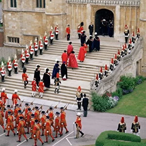 Garter ceremony, St. Georges Chapel, Windsor Castle, Berkshire, England