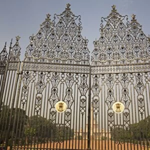 The gates of the Rashtrapati Bhavan, the official residence of the President of India