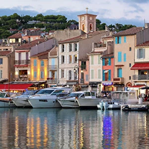 The Harbour at Cassis at Dusk, Cassis, Provence-Alpes-Cote d'Azur, France, Western Europe