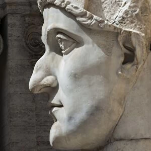 Head of Constantine 1, dated AD 4, Capitoline Museum, Ancient Rome, Rome, Lazio, Italy