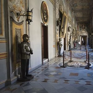 Highly decorated interior corridor, Grand Masters Palace, Valletta, Malta, Europe