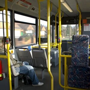 Interior of a public bus, England, United Kingdom, Europe