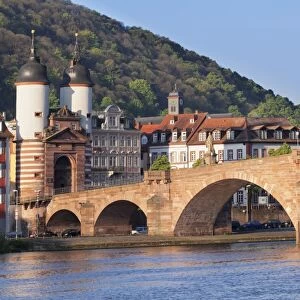 Karl-Theodor-Bridge (Old Bridge) and Gate, Heidelberg, Baden-Wurttemberg, Germany, Europe