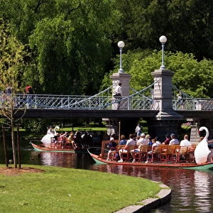 Lagoon Bridge and Swan Boat in the Public Garden