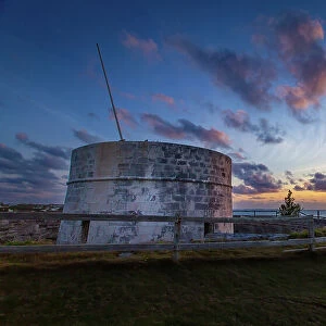 Martello Tower, with walls up to 11 feet thick and surrounded by dry moat, at Ferry Reach, built by the British Army in 1883 to protect the main channel into Bermuda, St. George's Island, Bermuda, Atlantic, North America