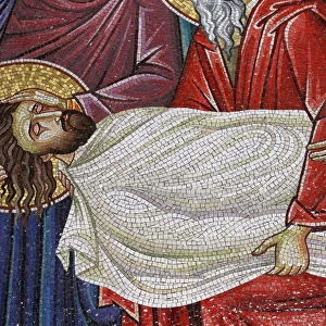 Detail of mosaic which depicts the burial of Jesus Christ, Holy Sepulchre Church