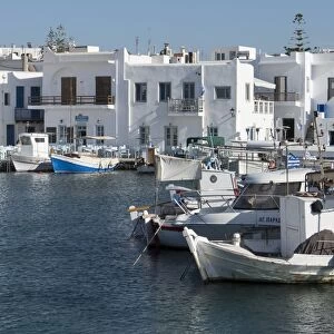 Naoussa harbour, Paros, Cyclades, Greek Islands, Greece, Europe