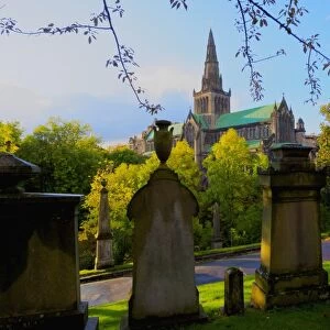 The Necropolis, view towards The Cathedral of St. Mungo, Glasgow, Scotland, United Kingdom